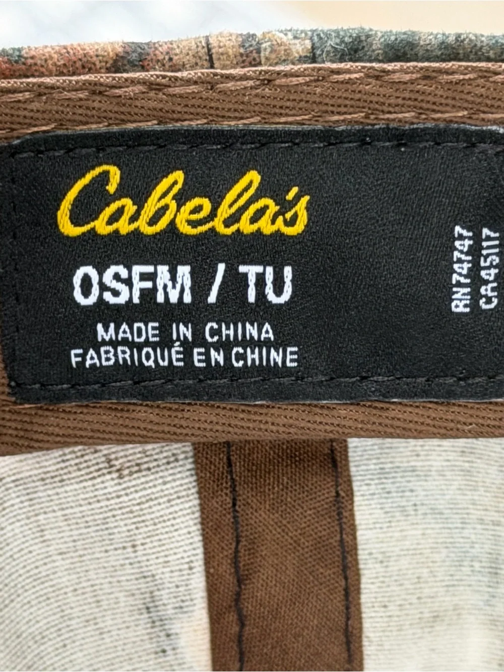 Cabela's Camouflage Baseball Cap in Green and Brown OSFM